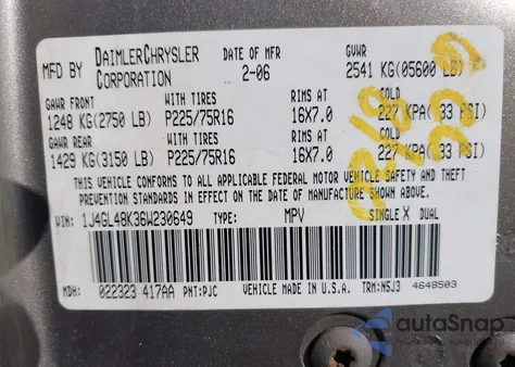 2006 Jeep Liberty Sport from USA, damaged, VIN 1J4GL48K36W230649